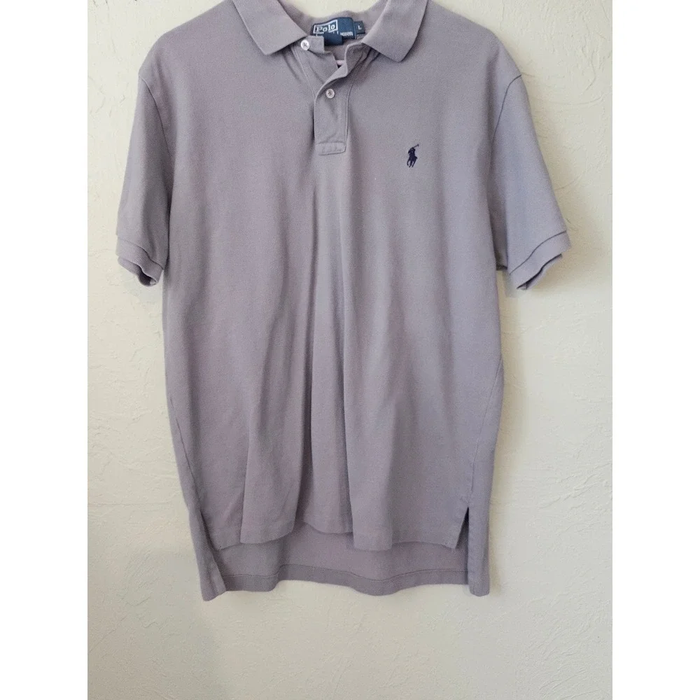 Polo Ralph Lauren Mens‎ Gray Short Sleeve Classic Fit Polo Shirt Size L